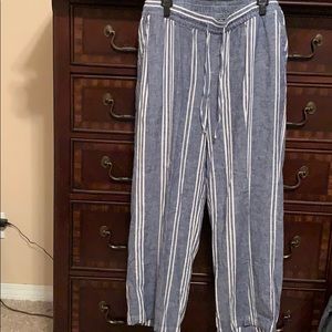 Old Navy, blue and white strips wide leg pants